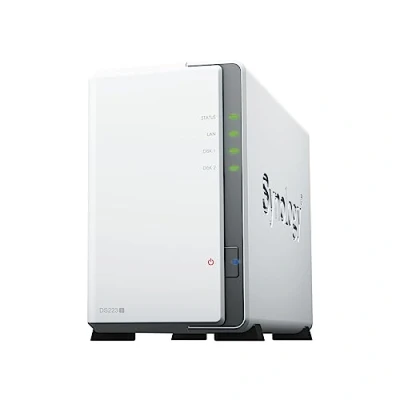 Immagine di Synology DS223j Discstation NAS a 2 bay (Realtek RTD1619B, 4 core, 1,7 GHz, 1 GB DDR4 Ram porta LAN RJ 45 GbE) bundle con dischi WD RED Plus HDD (WD40EFPX 68C6CN0)