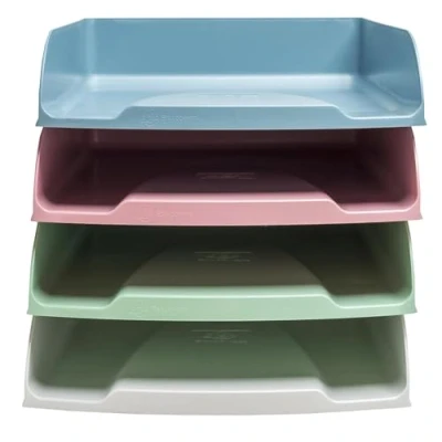 Immagine di Exacompta Rif. 111303SETD Set di 4 cestini per posta COMBO STYLI Autentik, dimensioni 34,6 x 25,5 24,3 cm, formato A4+, colori assortiti