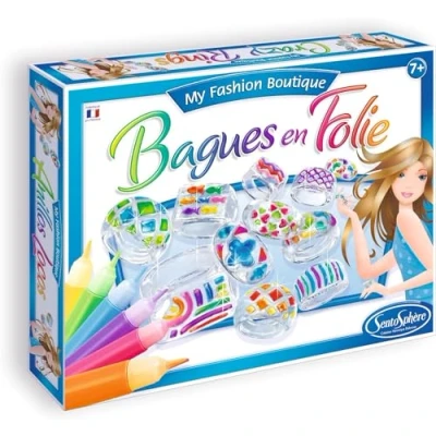 Immagine di Sentosphere 3980811 Kit Creativo di Decorazione Anelli, con Colori per plexiglass riutilizzabili (Lingua Francese)