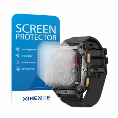 Immagine di MIHENCE pellicola protettiva compatibile con smartwatch Bambooinn C28, in PET HD, per C28 da 2,02&quot;, 6 pezzi