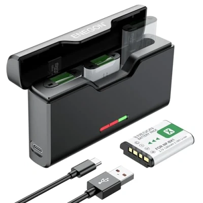 Immagine di ENEGON 3 Pack di Batterie NP BX1 e Caricabatterie a Canali per Sony ZV 1, Cyber Shot DSC RX100, RX100 II/III/M4/M5/M6/M7/Ⅳ/Ⅴ/Ⅵ/Ⅵ/Ⅶ/VA, RX100M II, HDR CX405
