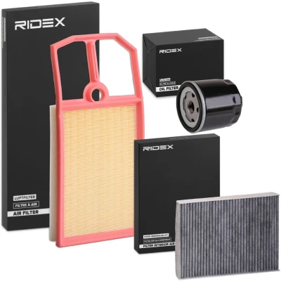 Immagine di RIDEX 4055F0035 Kit filtri con Filtro aria, senza vite spurgo olio ad avvitamento, al carbone attivo Composito/ In più parti