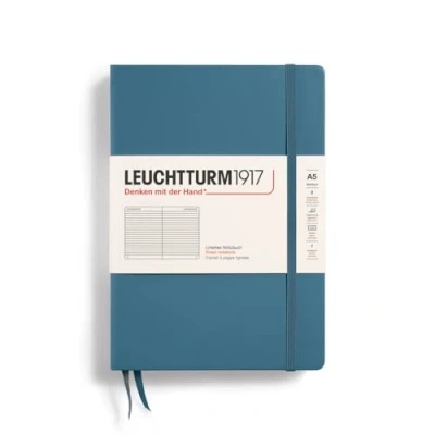 Immagine di LEUCHTTURM1917 363335 Taccuini Medium (A5), Copertina rigida, 251 pagine numerate, Stone Blue, Righe