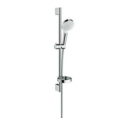 Immagine di hansgrohe Crometta Set doccia Vario con asta 65 cm e portasapone, bianco/cromo, 26553400