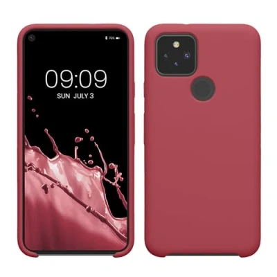 Immagine di kwmobile Cover per Google Pixel 5 Custodia Back Case Smartphone in Silicone TPU Protezione Gommata rosa scuro
