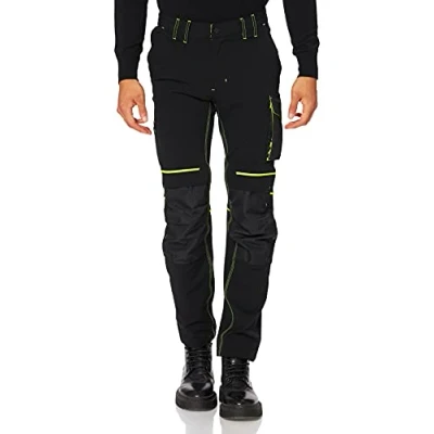 Immagine di Pantalone U Power Performance, Modello Atom, Slim Fit Elasticizzato, con Multi_tasche Frontali e Laterali, Tessuto Traspirante, Elastico in Vita, Cerniera di Chiusura (BLACK CARBON_S)