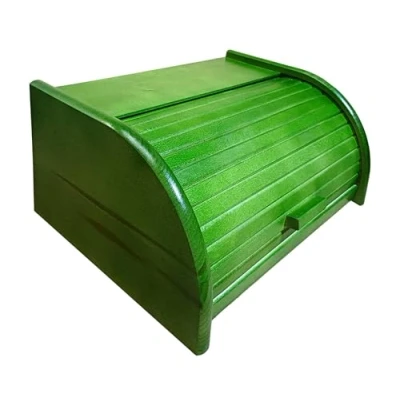 Immagine di Contenitore per il pane in legno con chiusura a serranda conservare cucina, Legno, Green, large