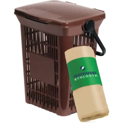 Immagine di MATTIUSSI KIT raccolta ORGANICO: UMIMAX+ 10LT e 50 sacchetti in carta per la dell&#039;organico