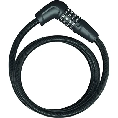 Immagine di ABUS Serratura a Cavo Tresor 6412C combinazione, regolabile individualmente in acciaio con rivestimento plastica Livello di sicurezza 4 120 cm, nero