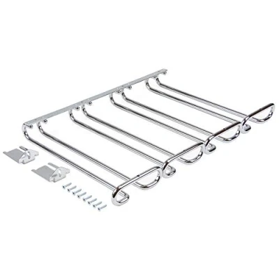 Immagine di Emuca Portabicchieri in 4 linee per mobili, Porta bicchieri mensole o barre, 280 mm, acciaio, finitura cromata