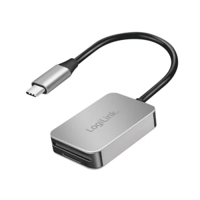 Immagine di LogiLink CR0050 Lettore di schede doppie, USB C 3.2 Gen1 per SD, SDHC, SDXC, microSD, MMC e RS fino a 1TB, in alluminio