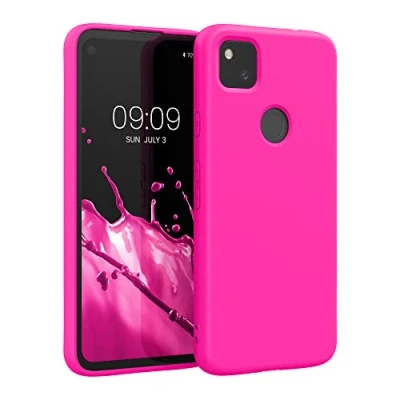 Immagine di kwmobile Custodia Compatibile con Google Pixel 4a Cover Back Case per Smartphone in Silicone TPU Protezione Gommata rosa shocking
