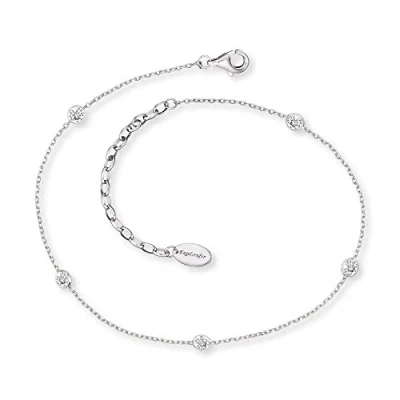 Immagine di Engelsrufer Cavigliera da donna con perle o zirconi, in Argento Sterling 925 rodiato acciaio inox, lunghezza regolabile, senza nichel, adatto a persone allergiche, Länge 22 + 5 cm, Vetro