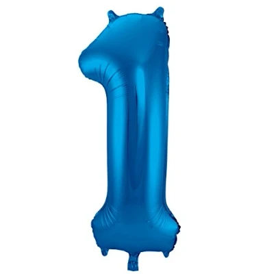 Immagine di Palloncino in alluminio blu numero 1 86 cm