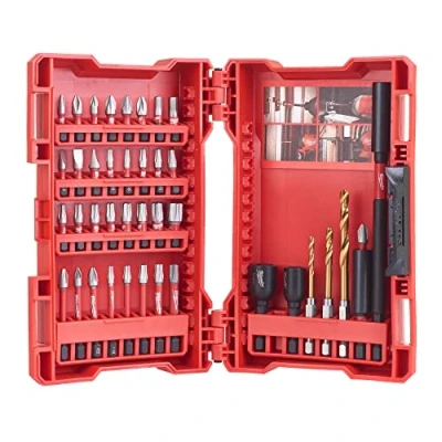 Immagine di Milwaukee 4932430908 Shockwave set di punte per trapano/cacciavite, colore rosso, 40 pezzi