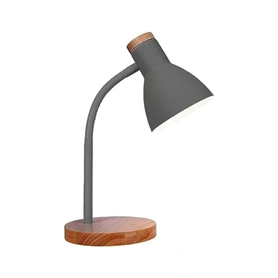 Immagine di BEL AIR HOME Lampada da Scrivania Flexo ARGOS in Legno Snodabile Luce Calda per Studio e Lettura, Design Elegante Ufficio Comodino, Grigio,