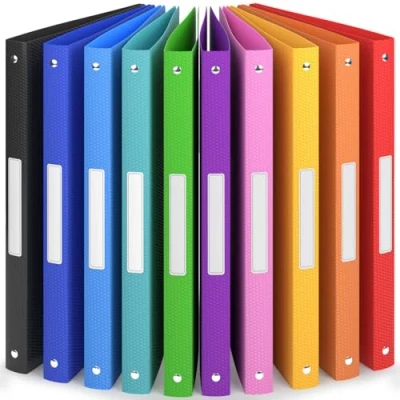 Immagine di ACROPAQ 10 x Raccoglitore ad Anelli A4 morbido 4 Anelli, Con etichette sul dorso, Dorso 2,5 cm, Arcobaleno, Collezione colore &#039;Natura&#039; Quaderni A4,