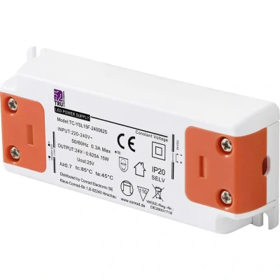 Immagine di TRU COMPONENTS TC YSL15F 2400625 Trasformatore per LED Tensione costante 15 W 0.625 A 24 V/DC adatto mobili, Sovratensione, Montaggio su superfici