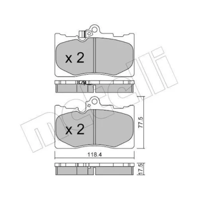 Immagine di METELLI 22 0799 0 Kit pastiglie freno con segnalatore acustico usura LEXUS: GS III, IV