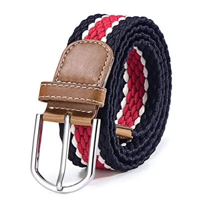 Immagine di Cintura in tessuto elasticizzato da donna e uomo lunghezza 100 a 130 cm intrecciata rosso