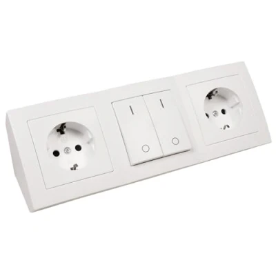 Immagine di MC POWER Ciabatta multipla Flair 2 x prese con contatto di protezione + 1 interruttore, 250 V/16 A, struttura bianca opaca