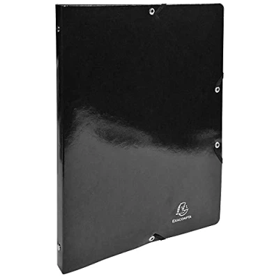 Immagine di Exacompta 51829E 1 Raccoglitore in Cartoncino Lustré Lucido 600 g/mq Iderama Chiusura con Elastici Angolari 4 Anelli Tondi 15 mm F.to Esterno 25x32 cm per A4 10 Colori Random