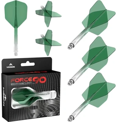 Immagine di Mission Darts Force 90 Freccette con sistema integrato di precisione e asta, confezione da 3 alette steli combinati professionali altamente durevoli Standard No.6