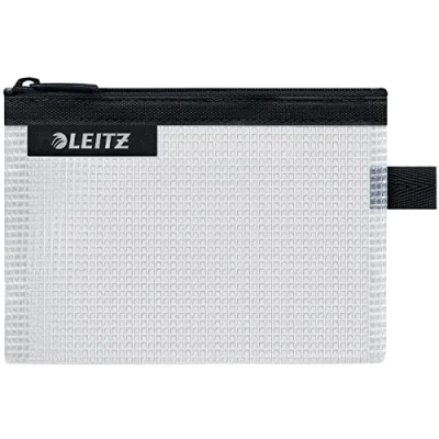 Immagine di Leitz WOW Busta da Viaggio, Resistente all&#039;Acqua, Trasparente, Adatta per Organizzare Piccoli Oggetti, Formato S (A6), Nero