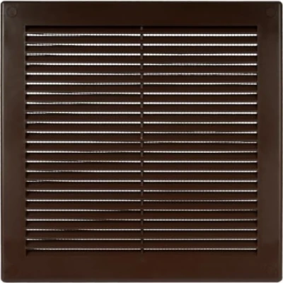 Immagine di Vent Systems Griglia di ventilazione quadrata piatta in plastica marrone, 20,3 x cm (dimensioni apertura), HVAC 25,4 complessive)