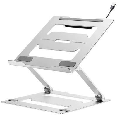 Immagine di myWall supporto per computer portatile HT17L, ergonomico, scrivania, notebook e MacBook, compatibile con 11 17 pollici, ventilato pieghevole, laptop