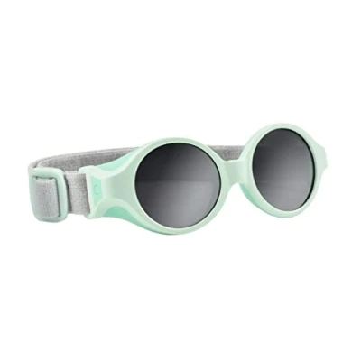 Immagine di BÉABA, Occhiali da sole per bambini 0 9 mesi, 100% protezione UV CAT 4, laterale, comfort ottimale, fascia elastica regolabile, verde acqua
