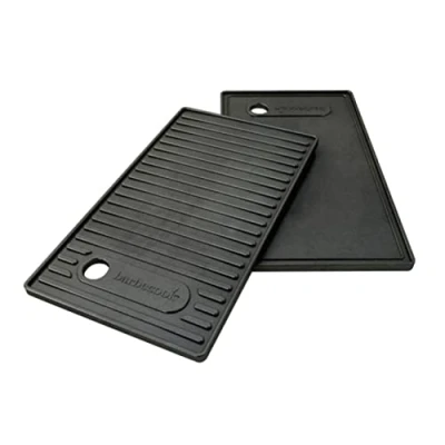 Immagine di Barbecook piastra barbecue universale in ghisa smaltata, accessorio per piastra, nera, Brahma 42,7x2x24 cm