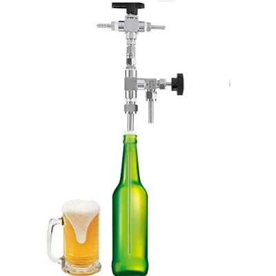 Immagine di riempitrice per bottiglie di birra, birra in acciaio inossidabile, adatta attrezzature l&#039;imbottigliamento pistole