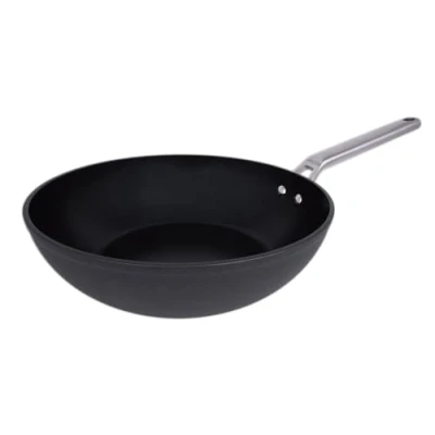 Immagine di Arcos Serie Samoa Wok Antiaderente 28 cm Alluminio Forgiato Adatto a qualsiasi cucina Anse Acciaio inossidabile effetto freddo Lavabile in lavastoviglie Colore Nero FULL INDUCTION