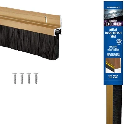 Immagine di STORMGUARD 02SR0190914G Striscia paraspifferi per porta, colore: oro, 914 mm