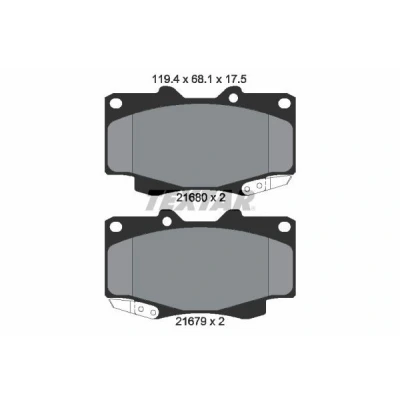 Immagine di TEXTAR 2168003 Kit pastiglie freno con segnalatore acustico usura TOYOTA: HILUX 3 Pick up, 6 2 Pritsche/Fahrgestell (LN6, LN5