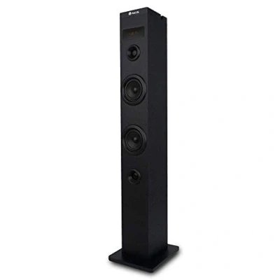 Immagine di NGS SKY CHARM Altoparlante a Torre Bluetooth 50W con Telecomando, Ingresso Ottico, USB, Radio FM e AUX IN (Negro)