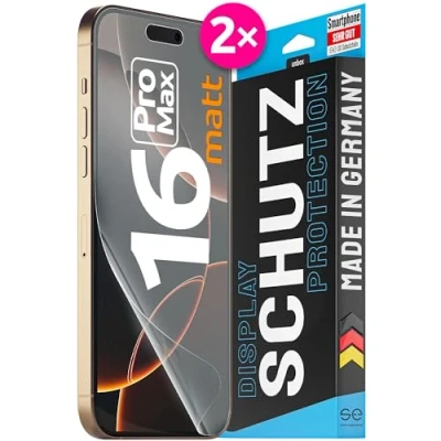Immagine di Se® pellicola protettiva antiriflesso per iPhone 16 Pro Max 2 pellicole protettive in Germania, Max, opaca, opaca display