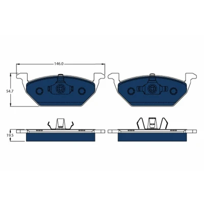 Immagine di TRW GDB1984BTE Kit pastiglie freno Non predisposto per contatto segnalazione usura VOLKSWAGEN: up! Hatchback, Jetta 4, load Van, SEAT: Mii