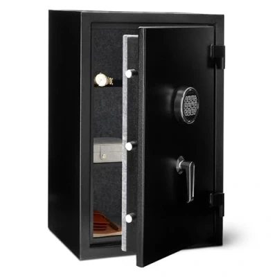 Immagine di Amazon Basics Cassaforte di sicurezza resistente al fuoco con tastierino Serratura a combinazione elettronica, 60 L, nero, 43 cm x 35 65,9 (L P A)