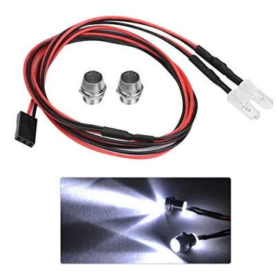 Immagine di Drfeify RC Light, 2PCS 5mm Fari Accessori Luci LED compatibili con Veicoli da Drift Modello 1/10(9# Luce Bianca)