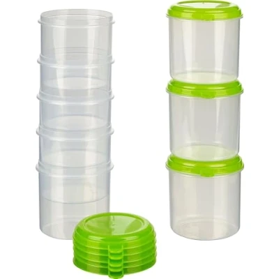 Immagine di MiraHome Contenitore Alimenti per Freezer Verde qualità austriaca (0,75l Rotondo Alto (8 Pz))