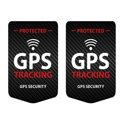 Immagine di Ritter Mediendesign Adesivi per bicicletta con tracciamento GPS, 2 pezzi, colore nero, resistente alle intemperie, ai raggi UV, 3,3 cm x 4,9