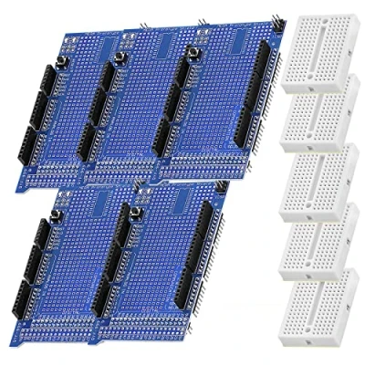 Immagine di AZDelivery 5 x Prototyping Shield con Mini Breadboard compatibile Arduino E MEGA 2560 R3 incluso un Book!