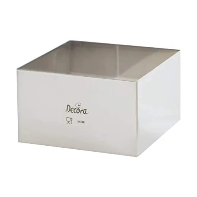 Immagine di Decora 24 x H 6 cm 0063789 Quadrato Inox, in Acciaio Inossidabile, Argento