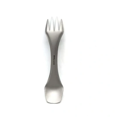 Immagine di RISON Titanium Spork da Campeggio in Titanio, Posata 3 1 Forchetta Coltello Cucchiaio Ultra Leggero Portatile, Stoviglie Viaggio per Camping Trekking Picnic