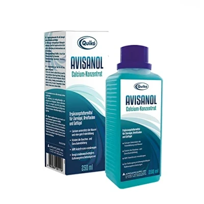 Immagine di Quiko Avisanol Concentrato di Calcio 500ml per Uccelli Domestici, piccioni da Corsa e polli Promuove la Formazione Ossa gusci d&#039;uovo Supporta delle Piume Muta