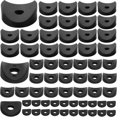 Immagine di 60 pezzi Distanziatori a Sella, Rondelle Distanziatrici in Plastica Nera da 19 * 6 3/22 4/25 4mm, Kit di Assortimento Distanziatrici, Supporto