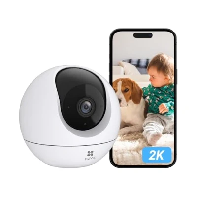 Immagine di EZVIZ Telecamera IP WiFi 360 2K di Sorveglianza Interna, Visione Notturna Colore, AI Rilevamento Umano, Monitoraggio automatico, Audio Bidirezionale, Supporta Scheda Fino a 512GB, C6C 3MP