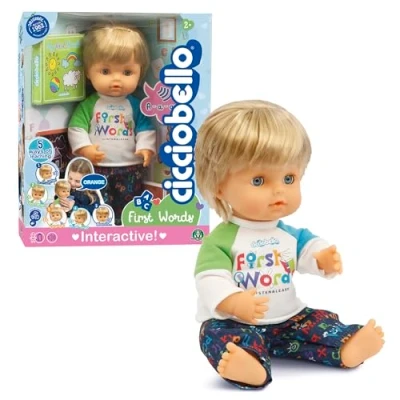 Immagine di Cicciobello First Words: Bambola Interattiva 30 Cm, Ripete Le Parole Del Bambino In 5 Modi, Con Ciuccio E Libro Illustrato, Per Bambini A Partire Dai 2 Anni